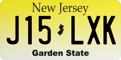 NJ license plate J15LXK