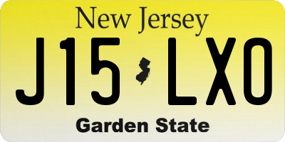 NJ license plate J15LXO
