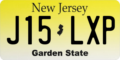 NJ license plate J15LXP