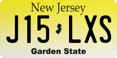 NJ license plate J15LXS