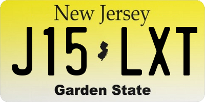 NJ license plate J15LXT
