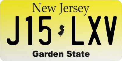 NJ license plate J15LXV
