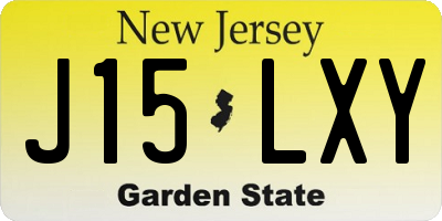 NJ license plate J15LXY
