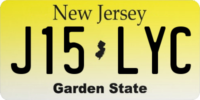 NJ license plate J15LYC