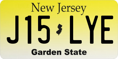 NJ license plate J15LYE