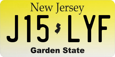 NJ license plate J15LYF