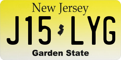 NJ license plate J15LYG