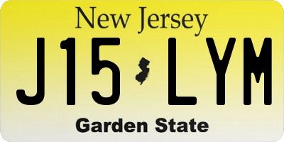 NJ license plate J15LYM