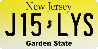NJ license plate J15LYS