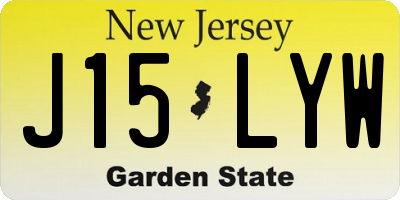NJ license plate J15LYW