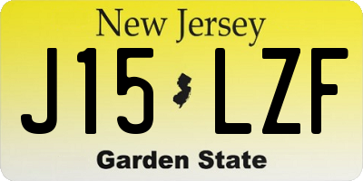NJ license plate J15LZF