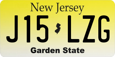 NJ license plate J15LZG