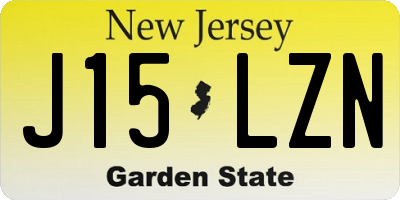 NJ license plate J15LZN