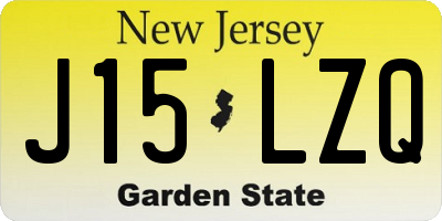 NJ license plate J15LZQ