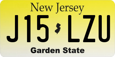 NJ license plate J15LZU