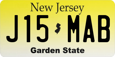 NJ license plate J15MAB