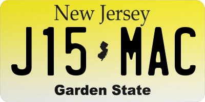 NJ license plate J15MAC