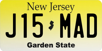 NJ license plate J15MAD