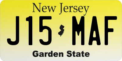 NJ license plate J15MAF