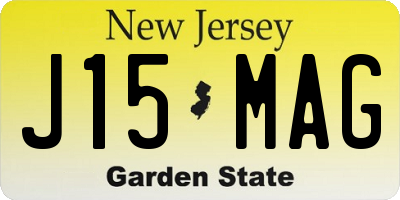NJ license plate J15MAG