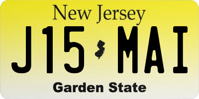 NJ license plate J15MAI