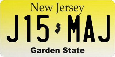 NJ license plate J15MAJ