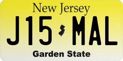 NJ license plate J15MAL
