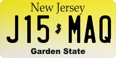 NJ license plate J15MAQ