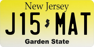NJ license plate J15MAT
