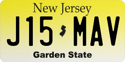 NJ license plate J15MAV