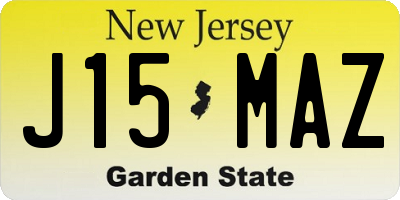 NJ license plate J15MAZ
