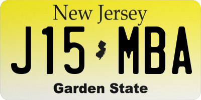 NJ license plate J15MBA