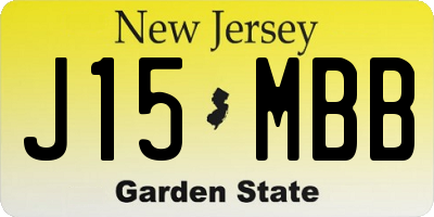 NJ license plate J15MBB