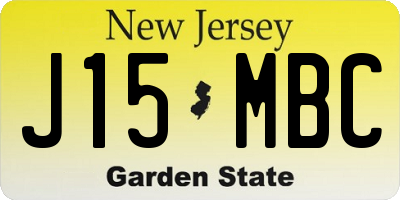 NJ license plate J15MBC