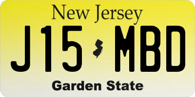NJ license plate J15MBD