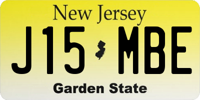 NJ license plate J15MBE