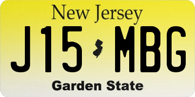 NJ license plate J15MBG