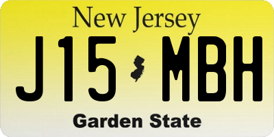 NJ license plate J15MBH