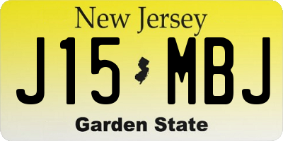 NJ license plate J15MBJ
