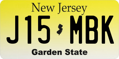 NJ license plate J15MBK