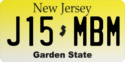 NJ license plate J15MBM