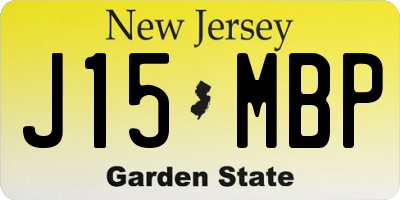 NJ license plate J15MBP