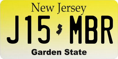 NJ license plate J15MBR