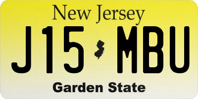 NJ license plate J15MBU