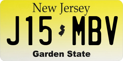 NJ license plate J15MBV