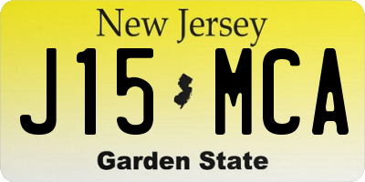 NJ license plate J15MCA