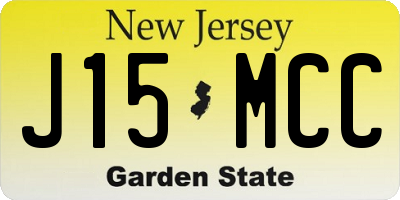 NJ license plate J15MCC