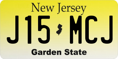 NJ license plate J15MCJ