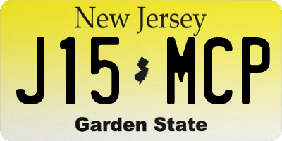NJ license plate J15MCP