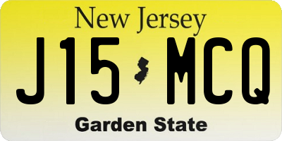 NJ license plate J15MCQ